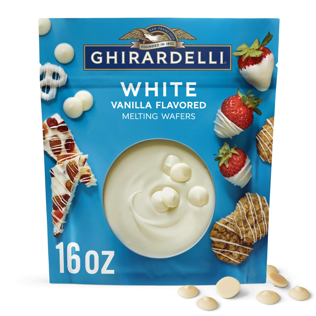 GHIRARDELLI White Vanilla Flavored Melting Wafers, 16 oz Bag