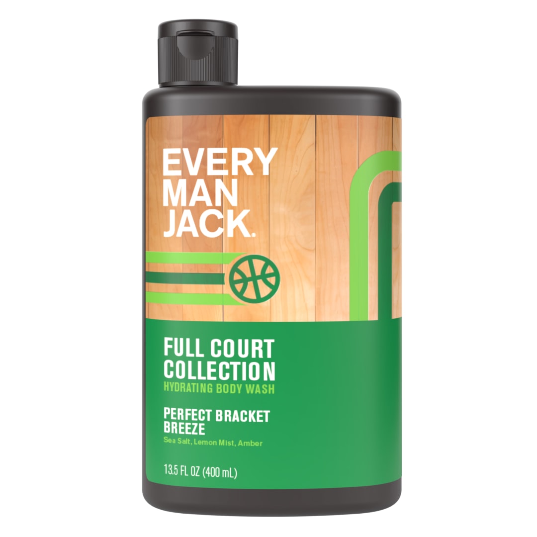 Every Man Jack Full Court Perfect Bracket Breeze Hydrating Body Wash for Men, Naturally Derived, 13.5 fl. oz