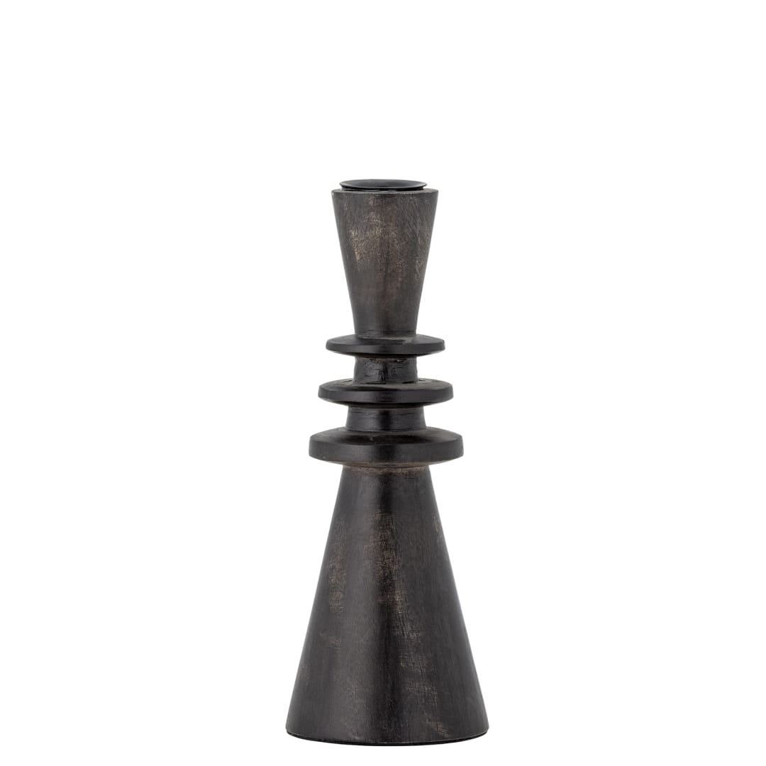82065176 - Armel Candle Holder, Black, Mango STOCK: 93