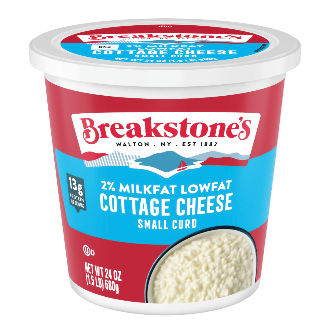 Breakstone's Lowfat Cottage Cheese, 2% Milkfat, Small Curd, 24 oz Tub, 13g of Protein Per Serving