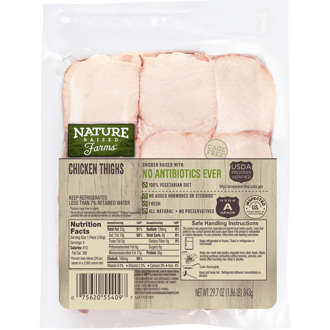 NatureRaised Farms® Bone-In Chicken Thighs, 1.86 lbs.