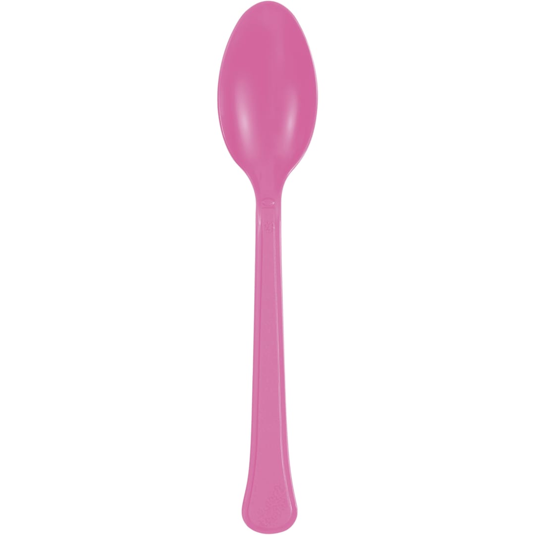 Hot Pink Solid Premium Plastic Spoons, 20ct