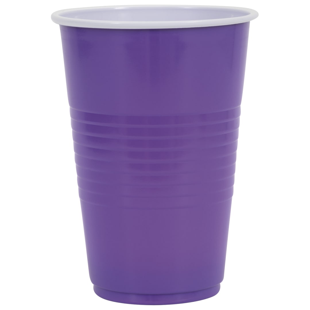 Neon Purple Solid 16oz Plastic Party Cups, 50ct