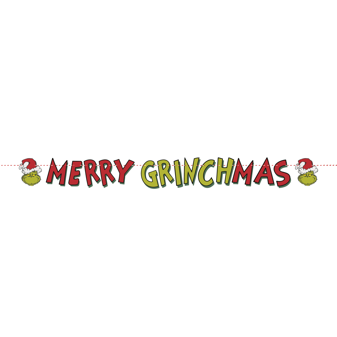 Grinch "Merry Grinchmas" Cutout Letter Banner, 7 ft