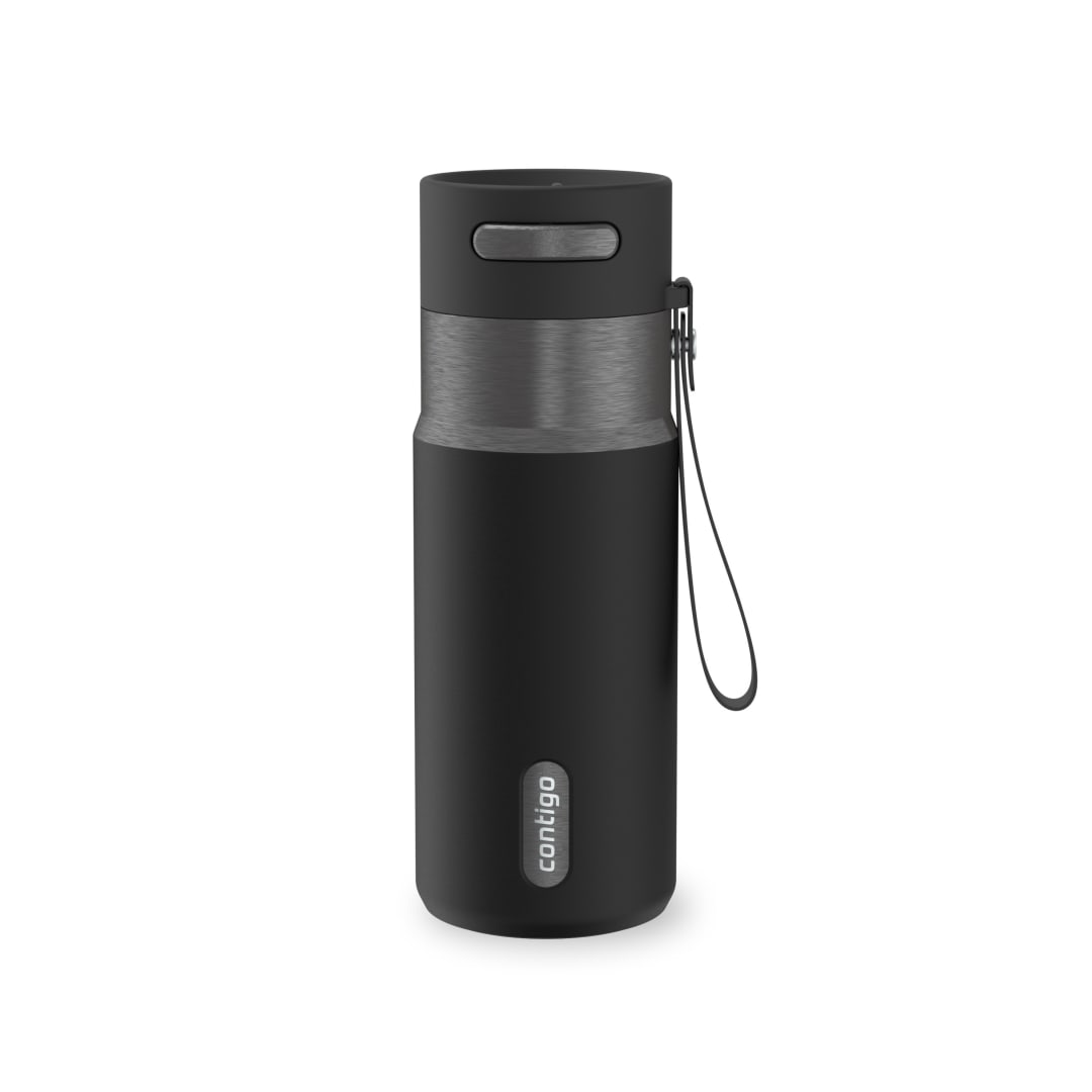 Contigo AutoSeal Insulated Stainless Steel Water Bottle with Carrying Strap, 16 oz (473 ml)