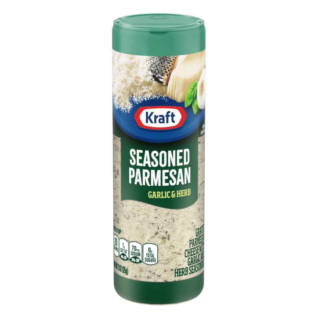 Kraft Natural Grated Parmesan Cheese with Garlic Herb Shaker, 3 oz Bottle