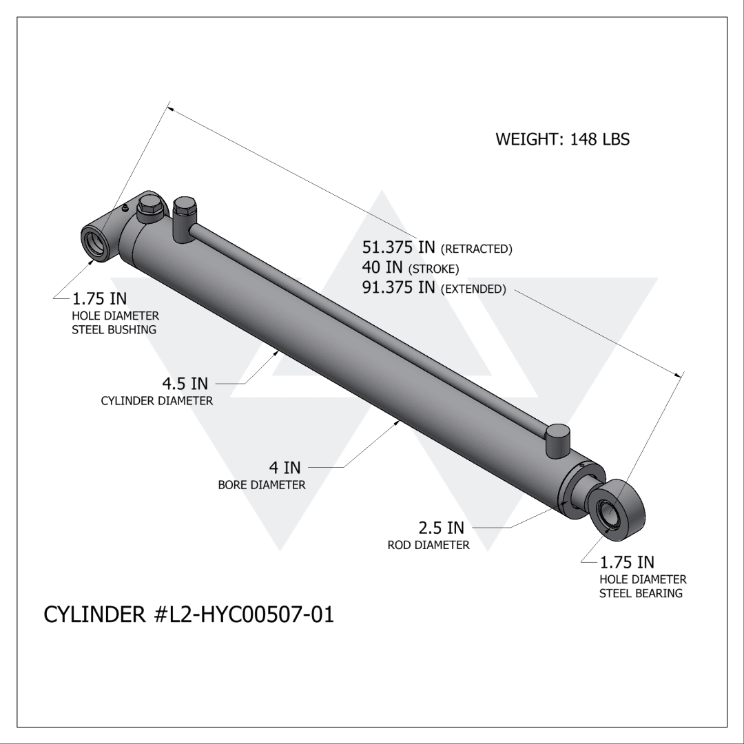 Wastebuilt® Replacement for Labrie Packer Cylinder (4" X 2.5" X 40")