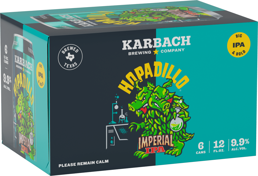 Karbach Brewing Hopadillo Imperial IPA Craft Beer, 6 Pack, 12 fl oz Cans 