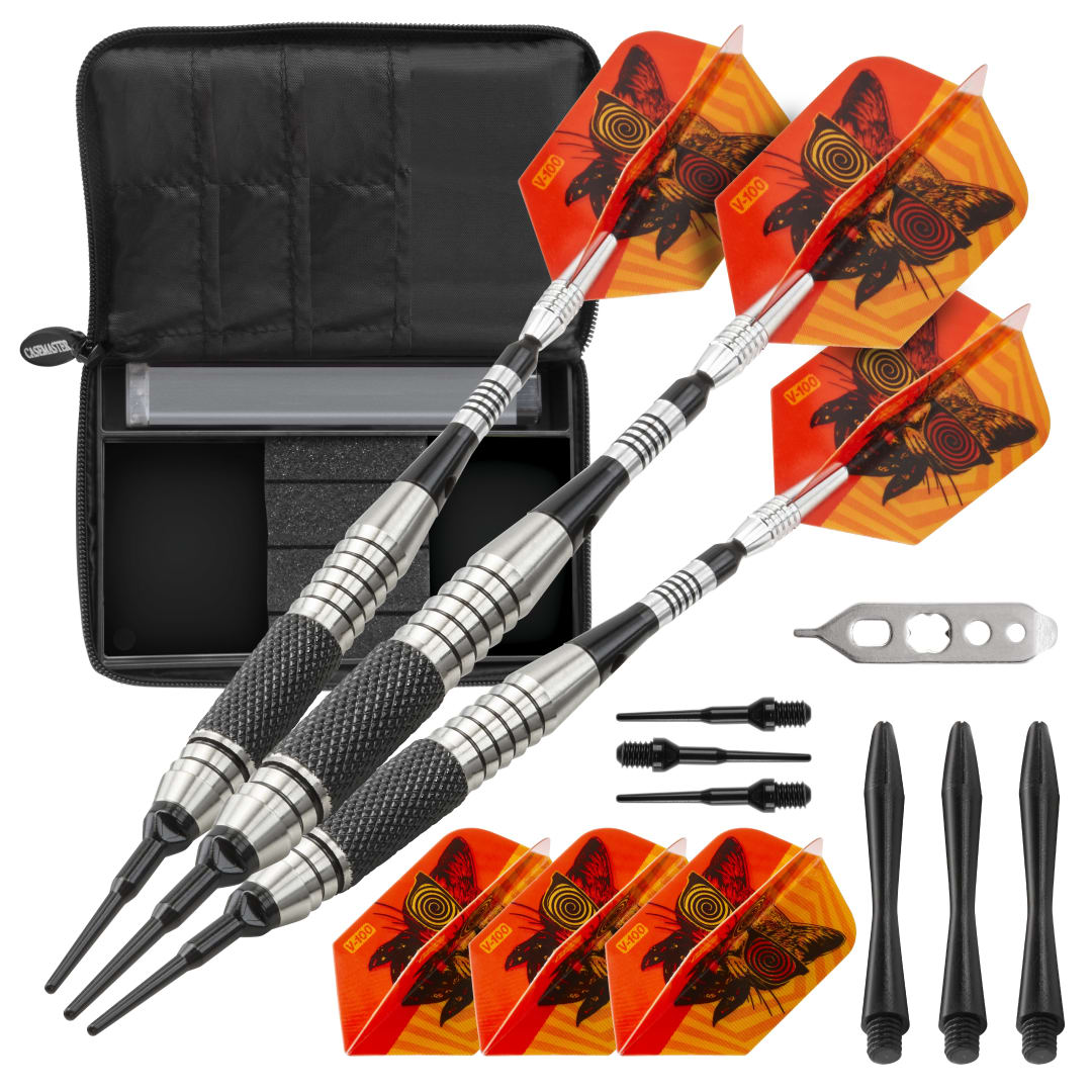 Viper The Freak Soft Tip Darts Knurled and Grooved Barrel 18 Grams and Casemaster Select Pink Nylon Dart Case