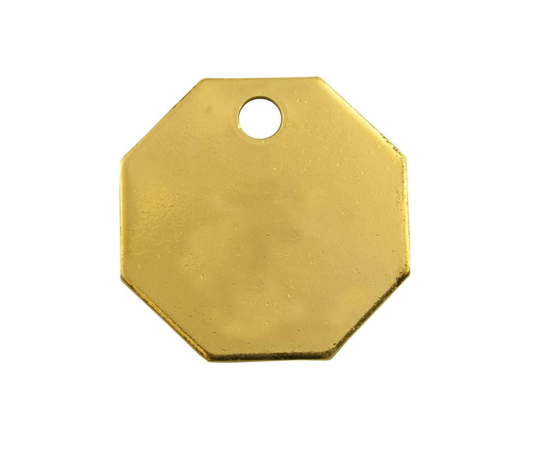 Tag-Octagon 1-1/4" Brass 100 Pack