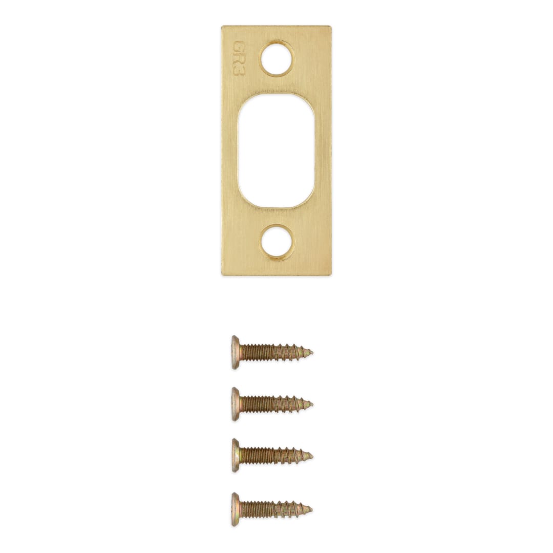 Deadbolt Square Corner Strike 1" x 2-1/4" for Satin Brass Finish