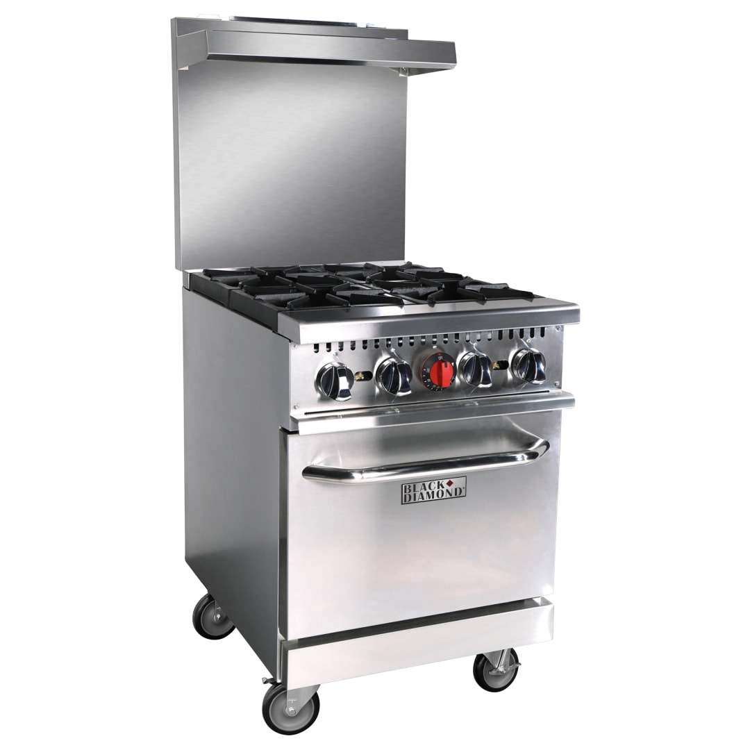 BDGR-24/NG - BD GAS RANGE 24'' 4 BR, NG Casters