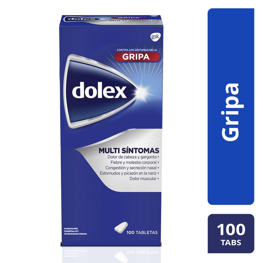 Dolex Gripa Alivia MULTISÍNTOMAS de la Gripa X100 tabs