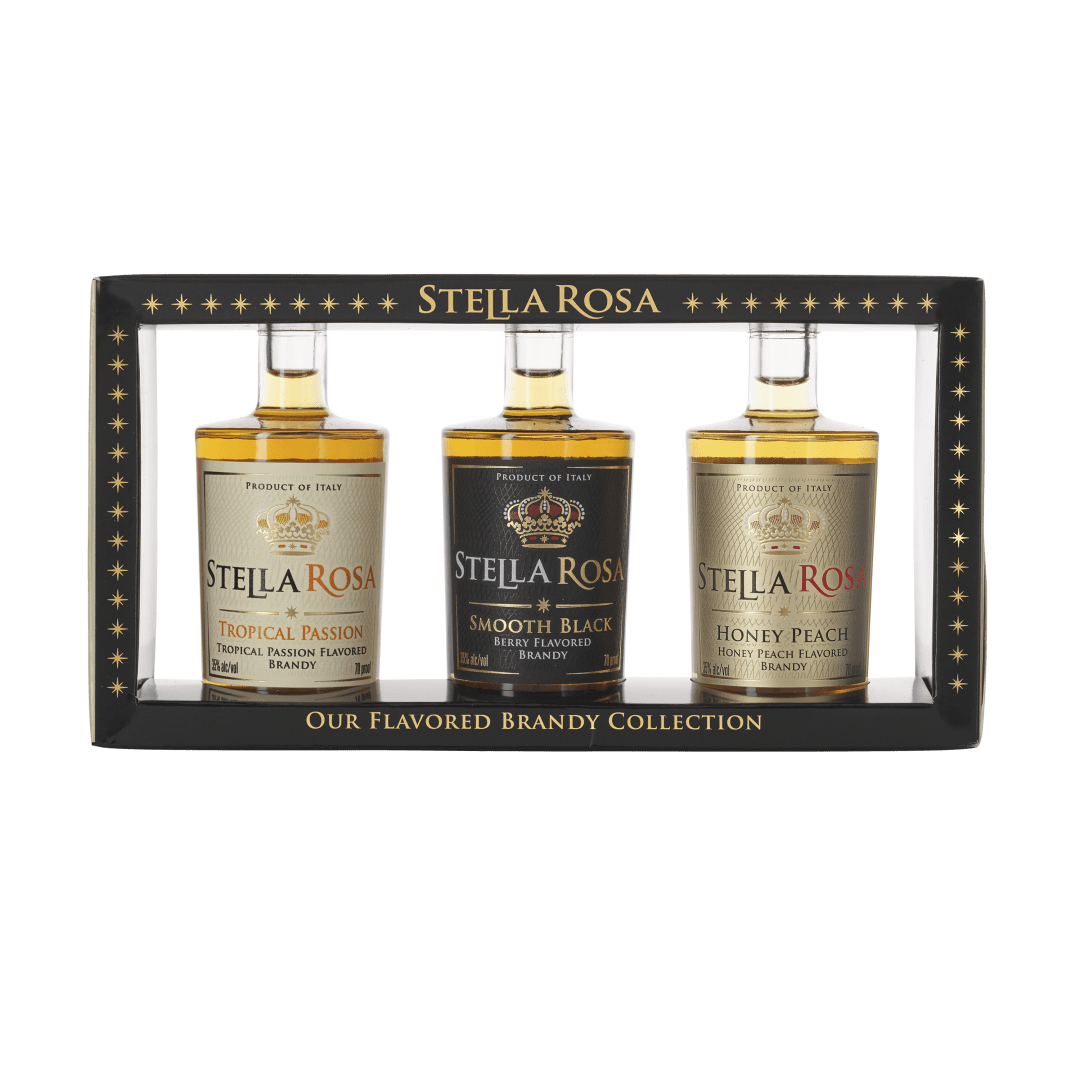 Stella Rosa Brandy Smooth Black, Honey Peach, and Tropical Passion 50ml 3PK
