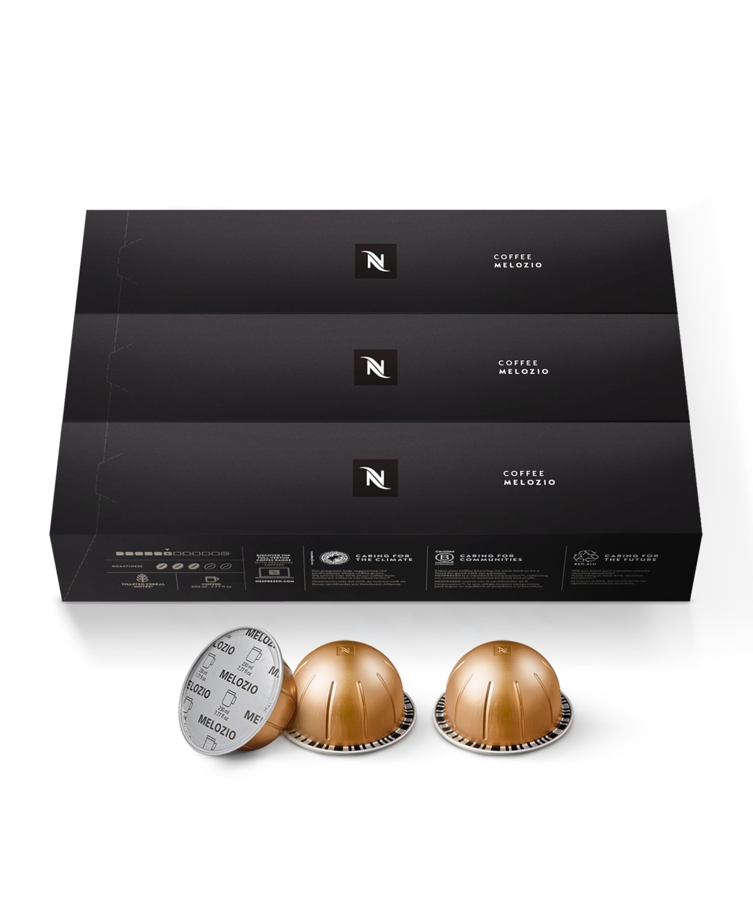 Nespresso Capsules Vertuo, Melozio, Medium Roast Coffee, 30 Count Coffee Pods