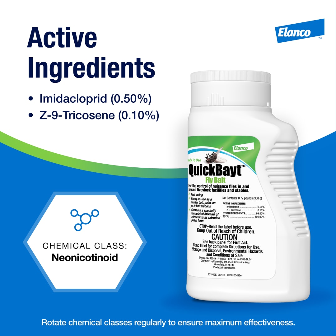 Elanco QuickBayt Fly Bait | Fast-Acting Nuisance Fly Insecticide | 350g ...