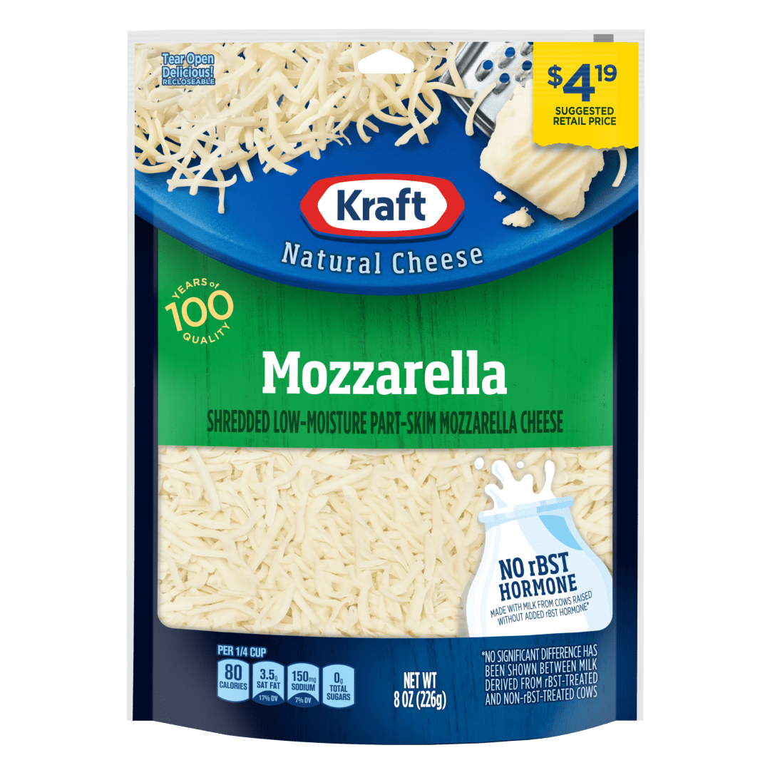 Kraft Natural Cheese-Shreds Mozzarella Cheese, 8 oz Pouch