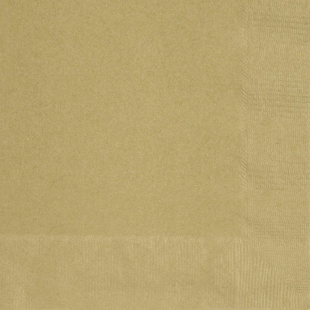 Gold Solid Beverage Napkins, 40ct