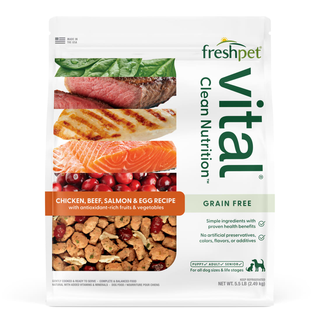 Freshpet Vital, Fresh Dog Food, Grain Free Chicken, Beef, Salmon, & Egg Recipe, 5.5lbs.