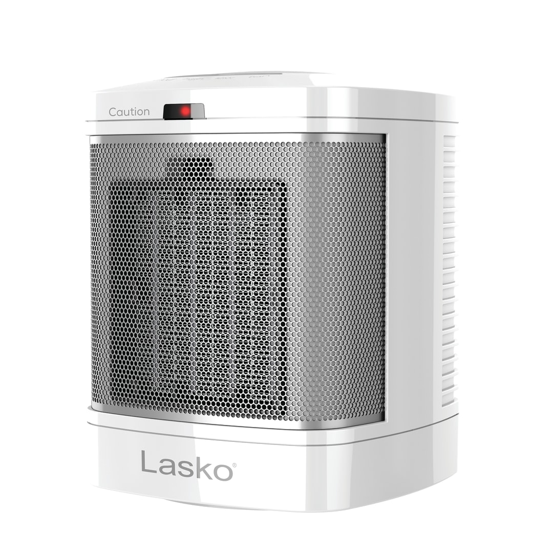 Lasko 8" 1500-Watt Ceramic Bathroom Space Heater with ALCI Plug, Fan Mode and Timer, White