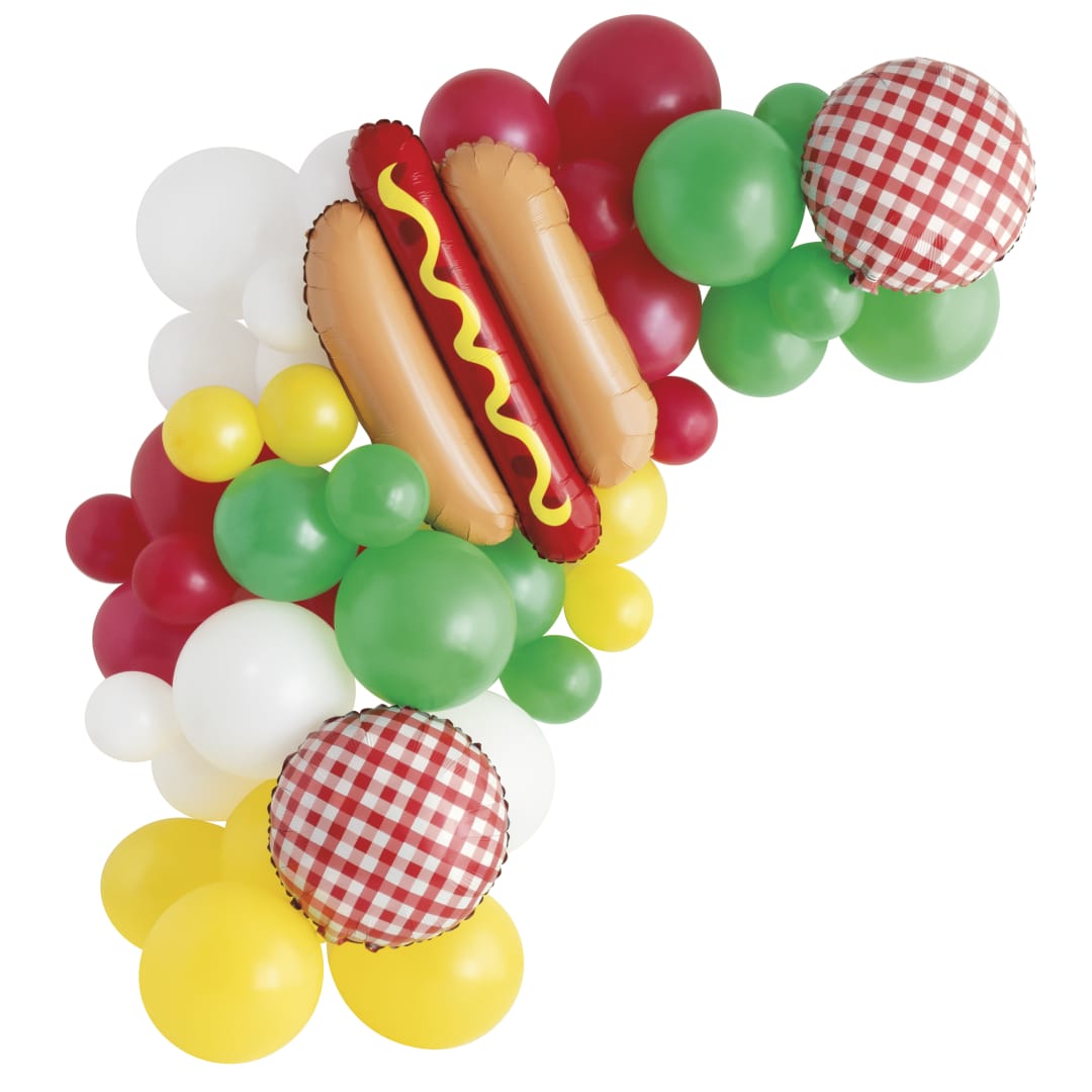 BBQ Party Giant Foil and Solid Latex Balloon Arch Kit, 44pc