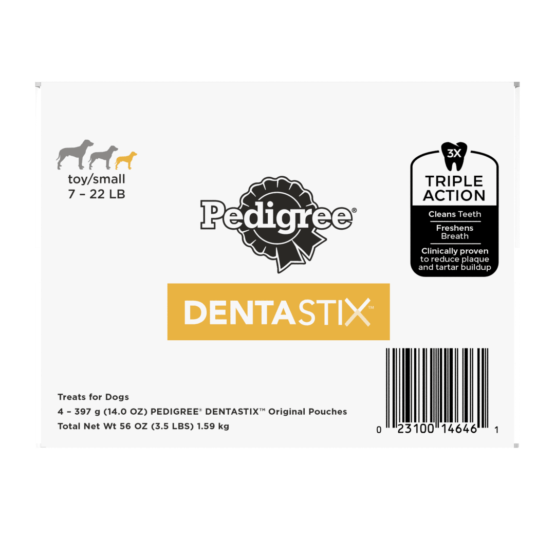 PEDIGREE DENTASTIX Toy/Small Dog Dental Treats Original Flavor Dental Bones, 56 oz. Multipack (232 Treats)
