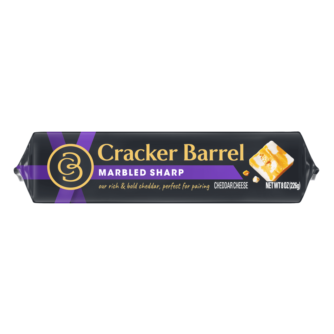 Cracker Barrel Marbled Sharp Cheddar Cheese, 8 oz Block