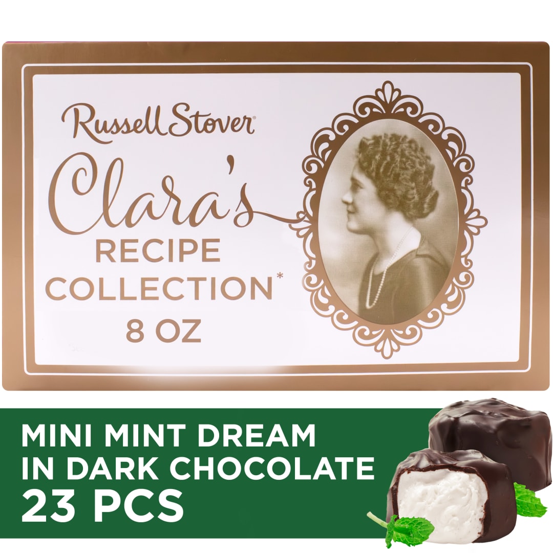 RUSSELL STOVER 'Clara's Recipe Collection' Dark Chocolate Mini Mint Dream Candy Gift Box, 8 oz.