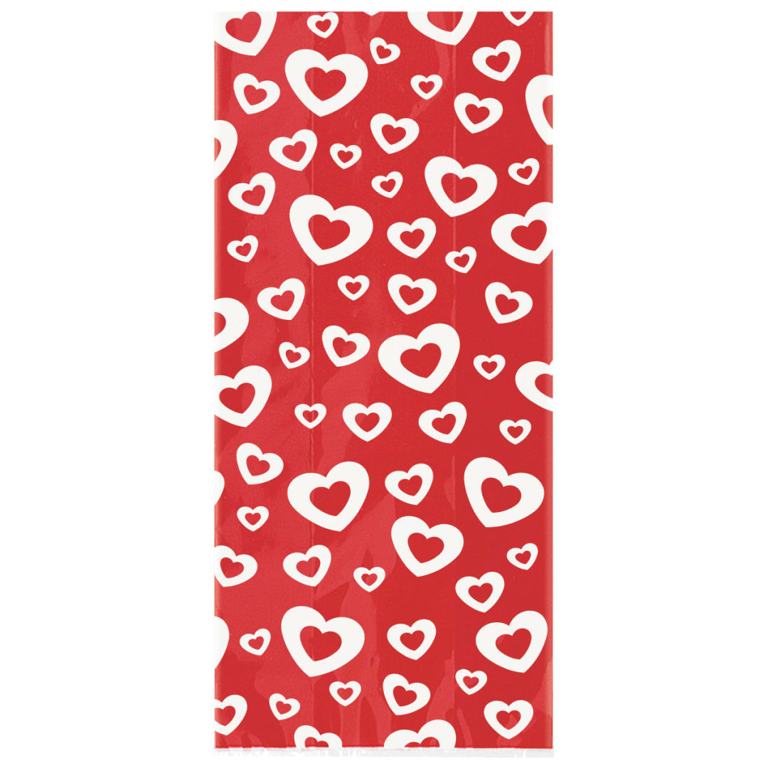 Hearts Afire Cellophane Bags, 20ct