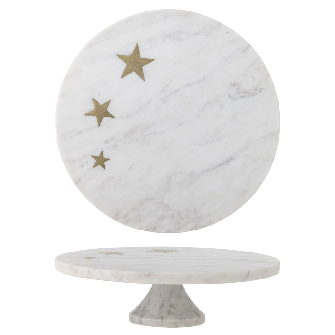 82068308 - Fenya Star Cake Tray, White, Marble STOCK: 12