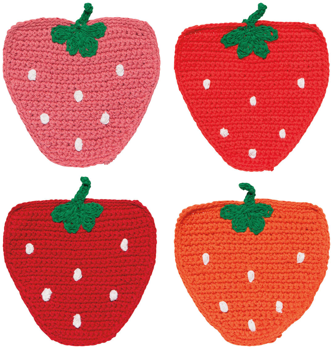 Berry Sweet Crochet Coasters Set of 4 Assorted
