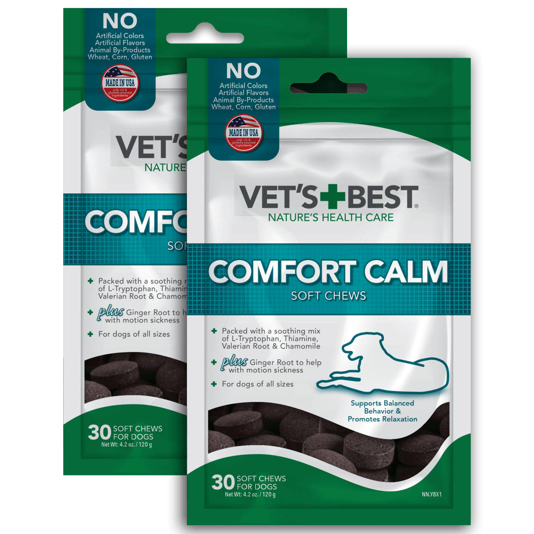 Vet's Best Comfort Calm Calming Soft Chews Dog Supplements, 30 Day Supply (2 Pack)
