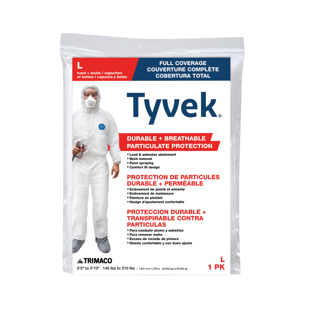 Tyvek® Coveralls with Hood & Boot, Large