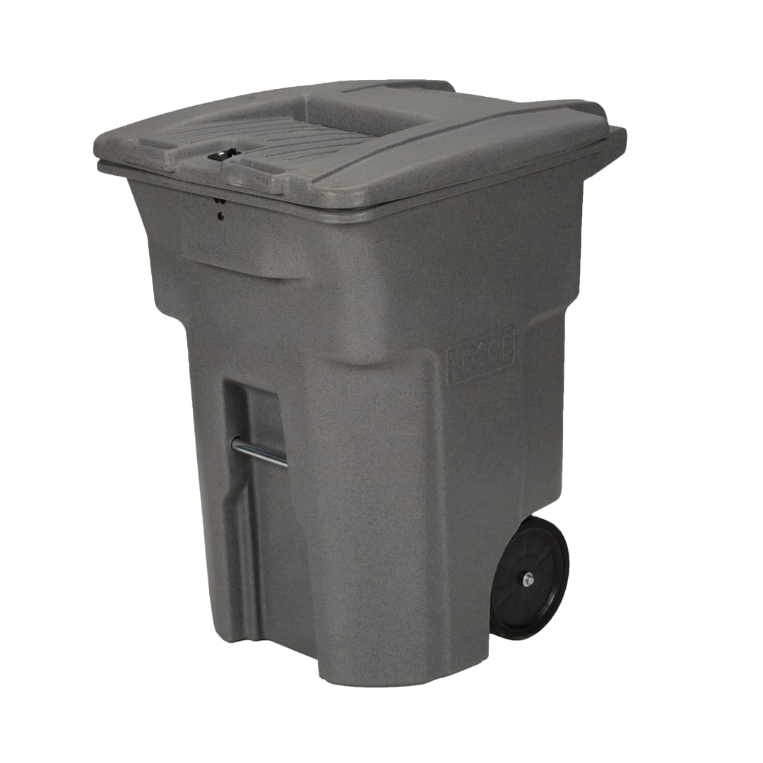 96 Gal. Graystone Document Trash Can with Wheels and Hasp Lock