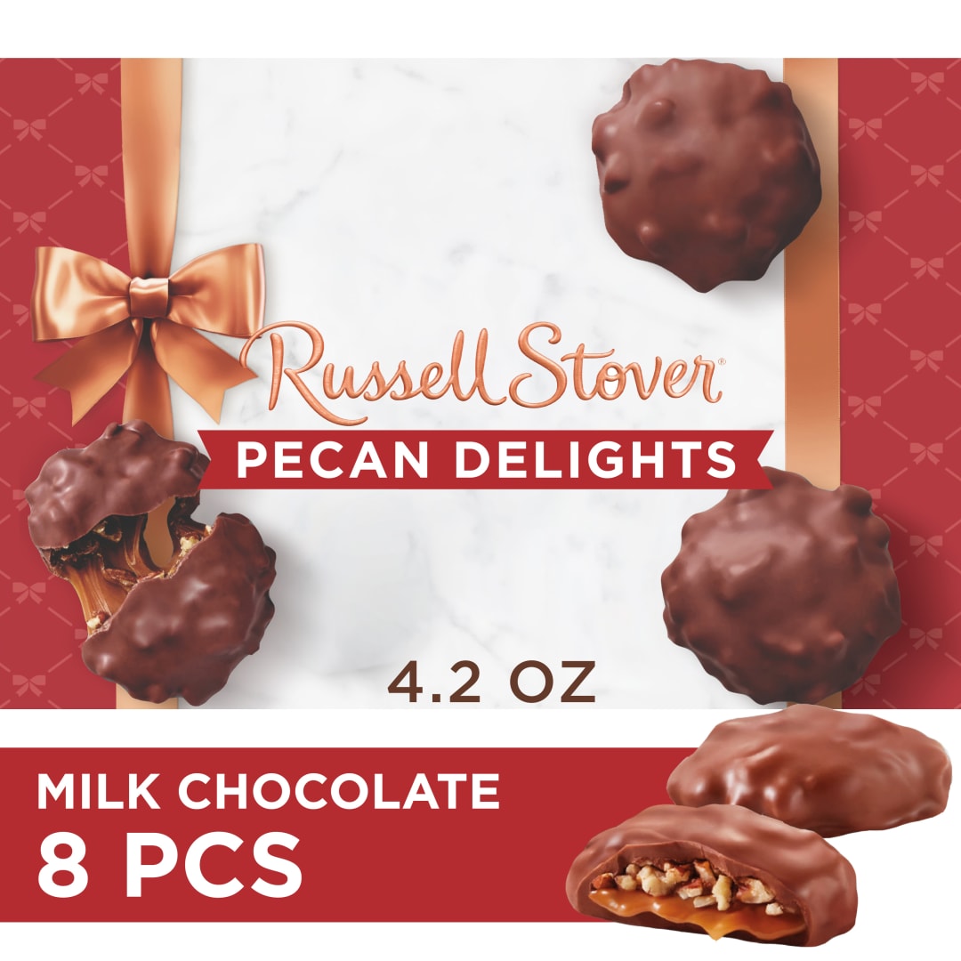 RUSSELL STOVER Christmas Milk Chocolate Pecan Delight Gift Box, 4.2 oz.
