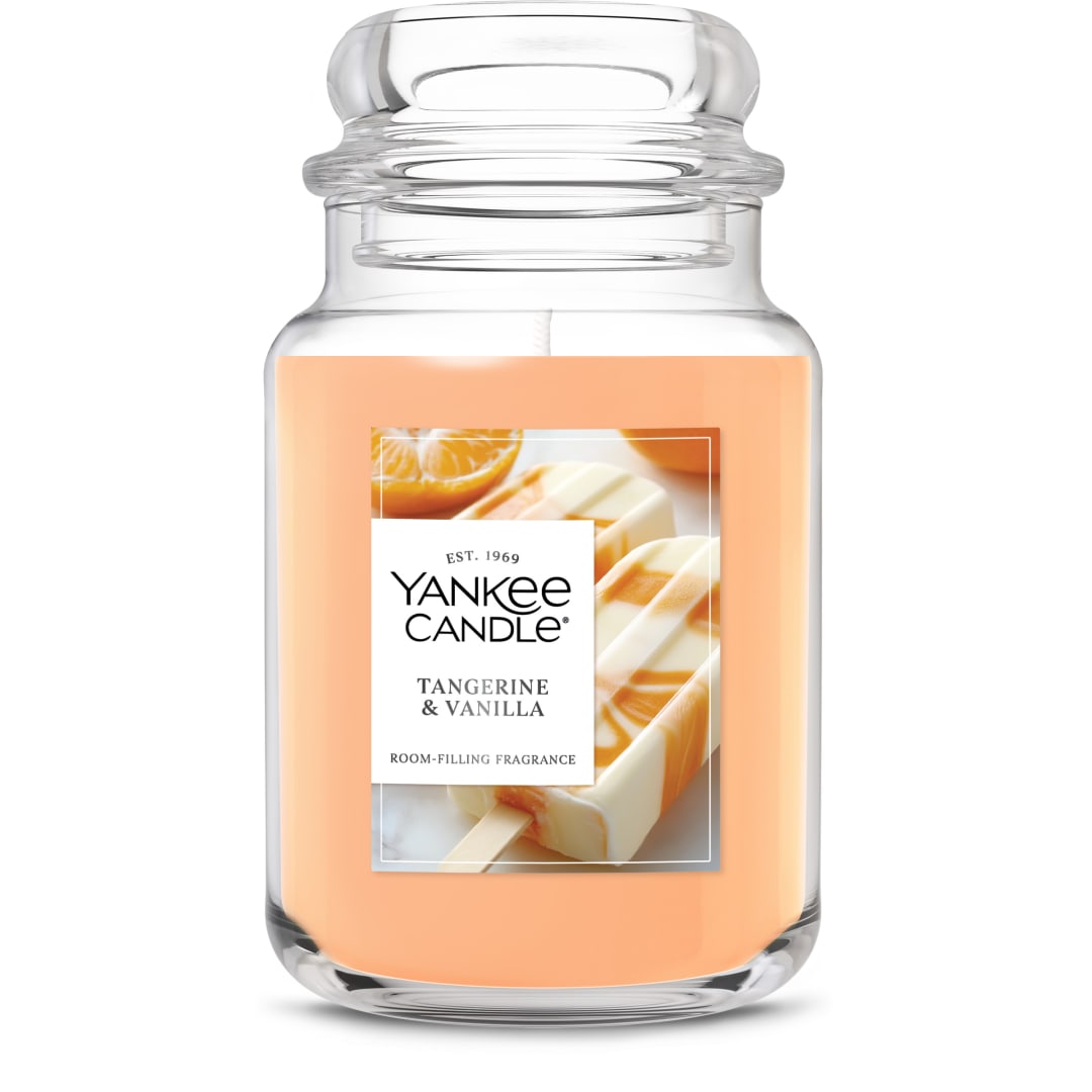 Yankee Candle® Tangerine & Vanilla Scented Candle, 22oz Large Jar with up to 150 Hour Burn Time, Great for gifting