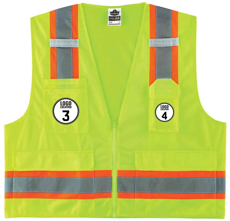 GloWear 8248Z Two-Tone Surveyor Vest - Type R, Class 2, Zipper