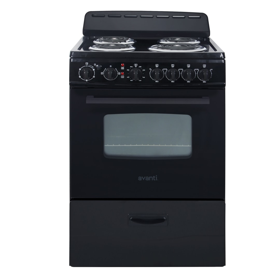 Avanti 24" Electric Range Oven with Framed Glass Door, in Black (ERU240P1B)