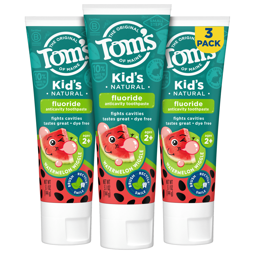 Tom’s of Maine Watermelon Wiggle Kids Toothpaste with Fluoride 3 Pack