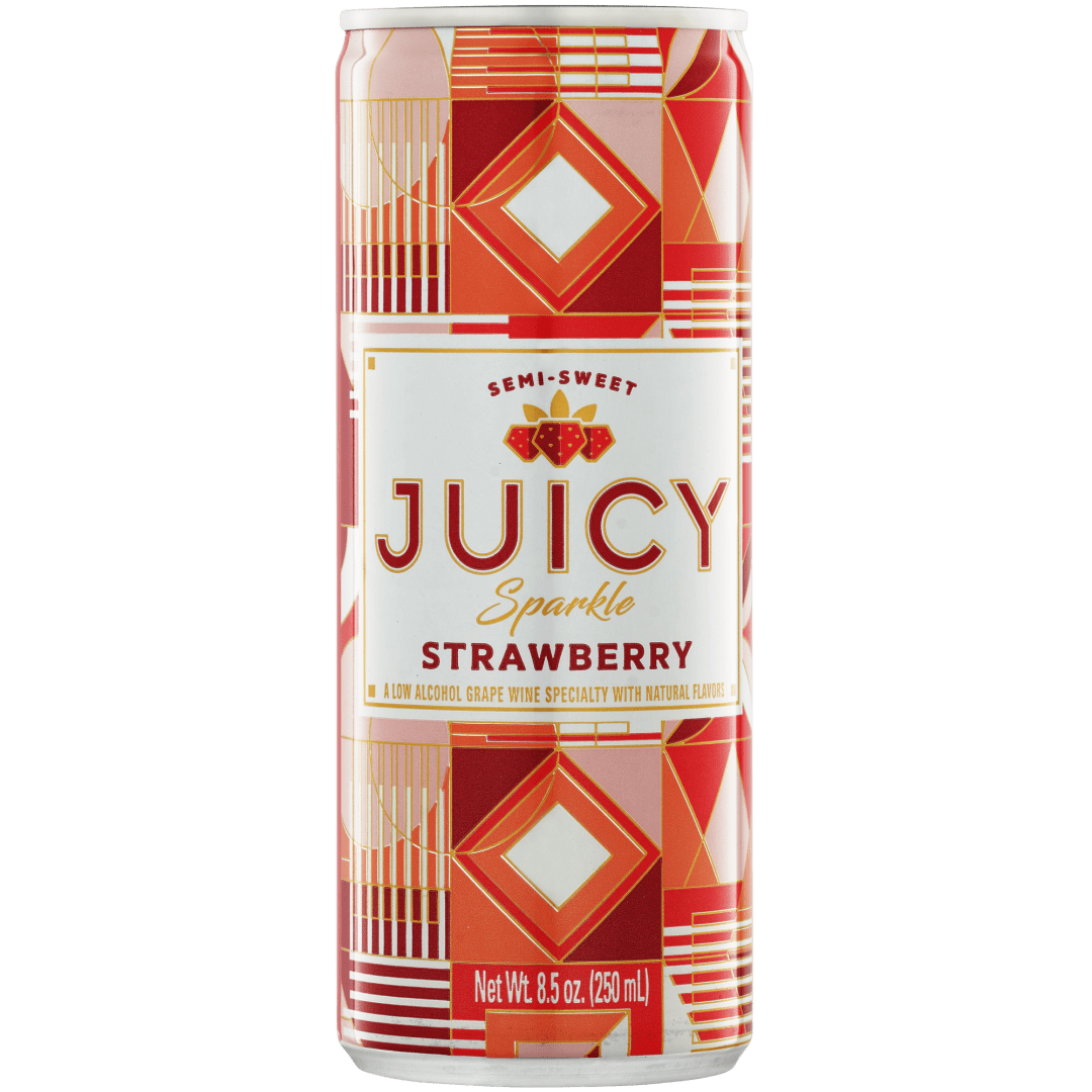 Juicy Sparkle Strawberry Sparkling White Wine 250 ml Can (Individual Can)