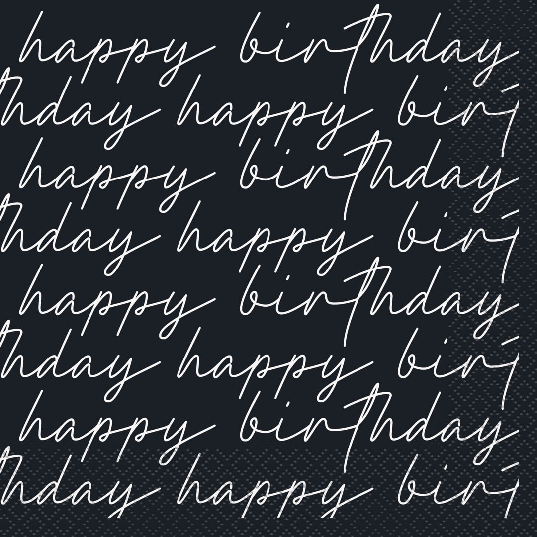 Script Birthday "Happy Birthday" Luncheon Napkins, 16ct