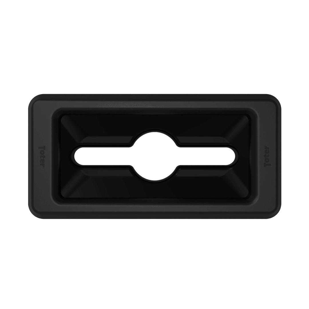 Slimline Rectangular Trash Can Lid with Can and Document Cutout - Black