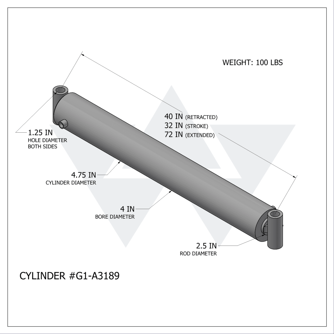 Galbreath™ Double Acting Ram Cylinder (4" X 2.5" X 32")