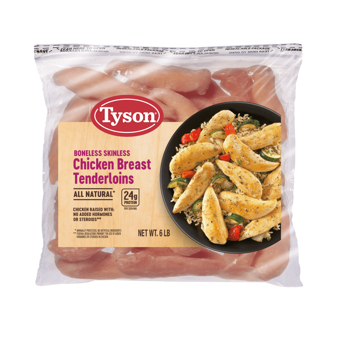 Tyson Boneless Skinless Chicken Breast Tenderloins, 6 lb. (Frozen)