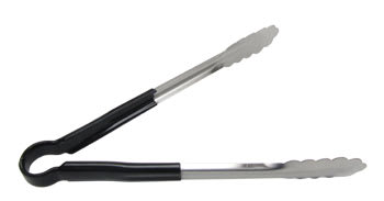SEP-12BK - SCALLOP TONG 12" W/PVC HDL BK