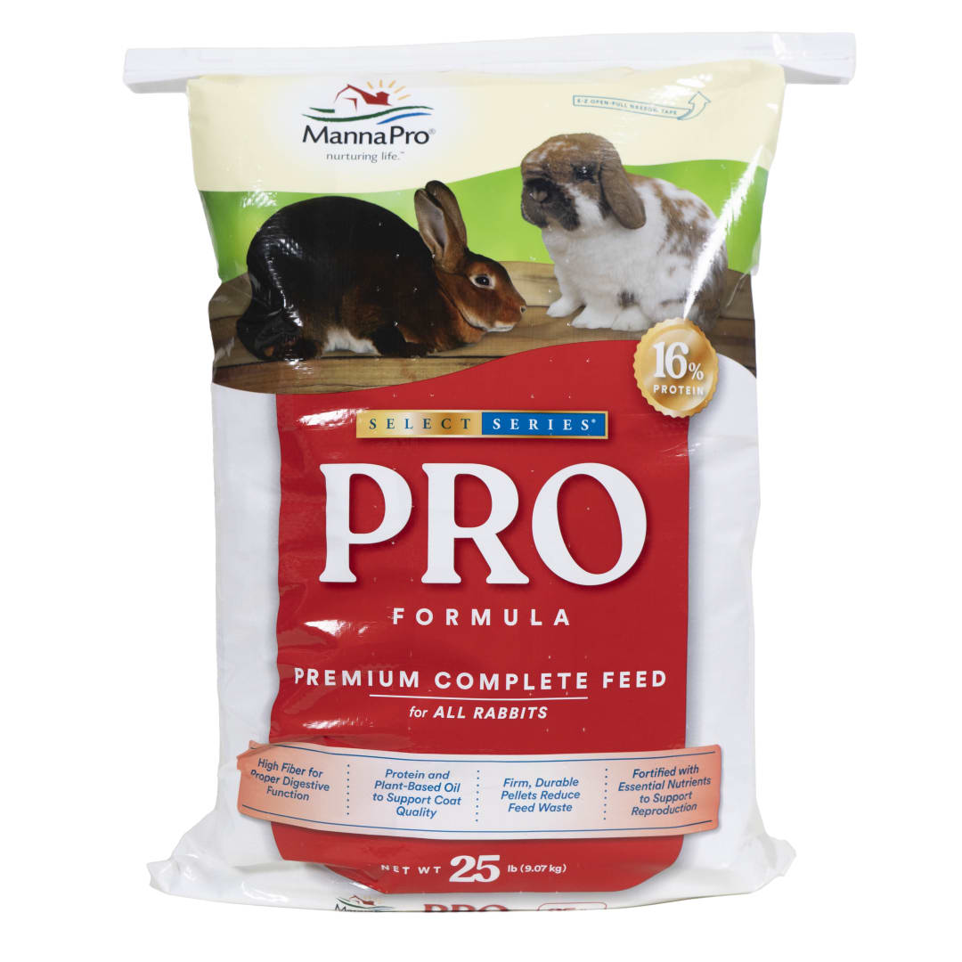 Manna Pro Select Series PRO Formula | Premium Feed for Rabbits| Ideal for Growth and Conditioning | Pelleted Feed | 25 lb
