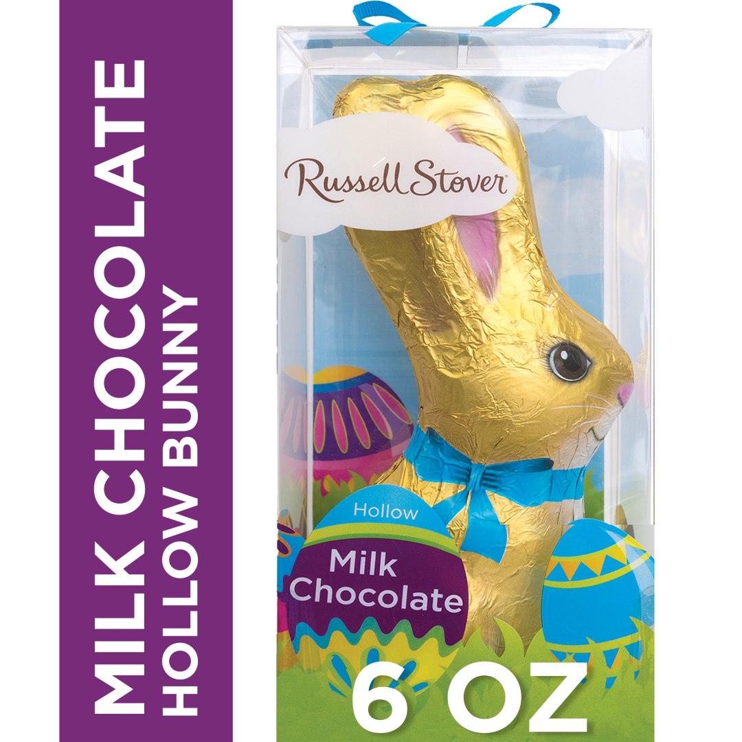 RUSSELL STOVER Easter Bunny Hollow Milk Chocolate Candy Rabbit, 6 oz.