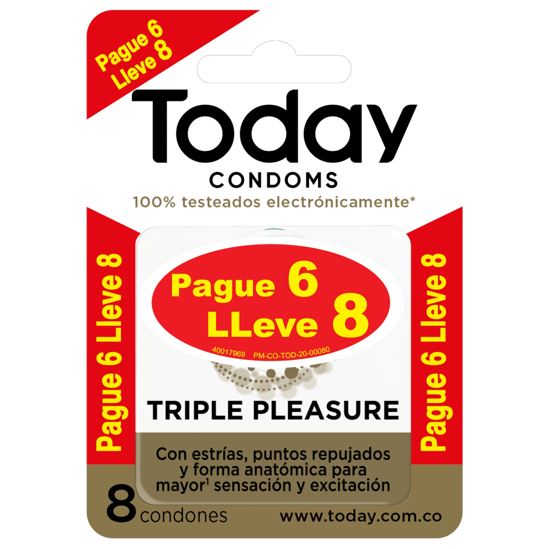 Today Condoms Triple Pleasure Oferta Pague 6 Lleve 8