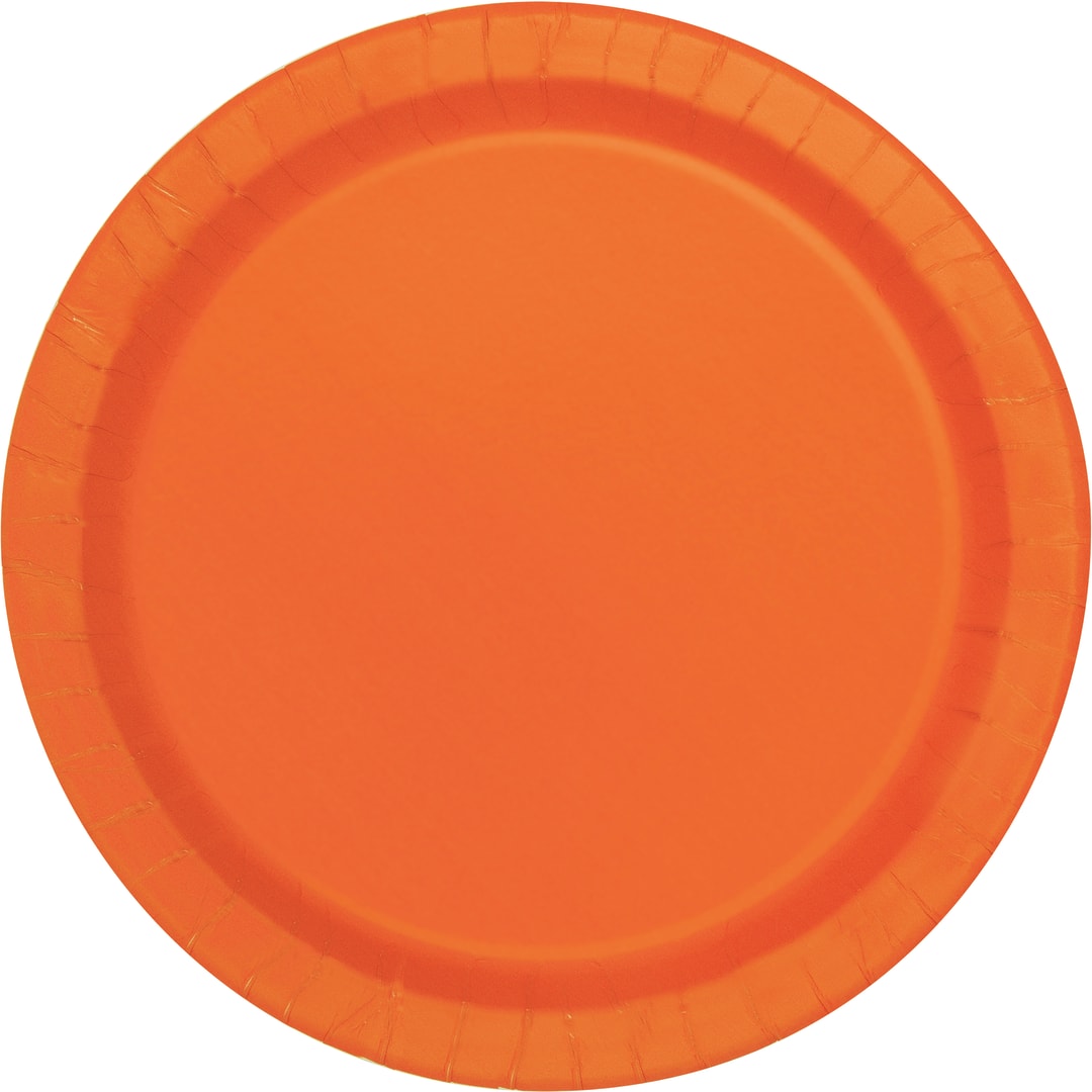 Pumpkin Orange Solid Round 10" Dinner Plates, 50ct
