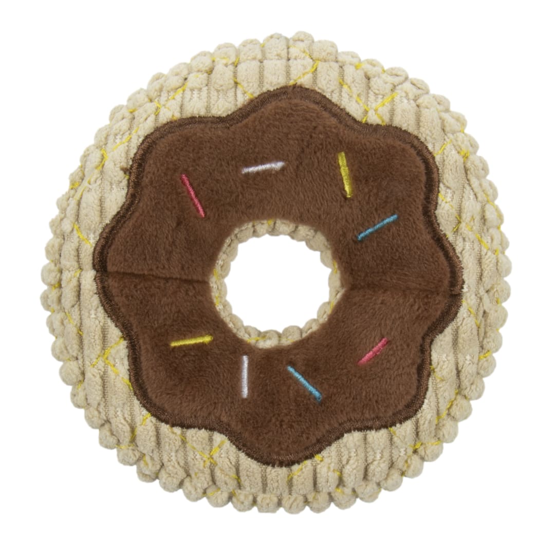 TrustyPup Donut Plush Squeaky Dog Toy with Chew Guard Technology, Small, Cute and Durable Plush Toy for Small Dogs and Puppies Who Love to Tug, Fetch, and Play